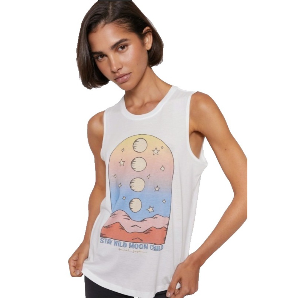 Spiritual Gangster Stay Wild Moon Child Sleeveless Tank Yoga Boho Womens Size XL - Picture 1 of 6